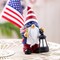 4th of July Patriotic Gnome with Solar Lantern – 7.9" Resin Garden Gnome Holding American Flag, Independence Day Decoration for Table, Closet, or Garden, Perfect Gnome Gift for Women